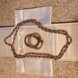 Loft long strand necklace and matching bracelet